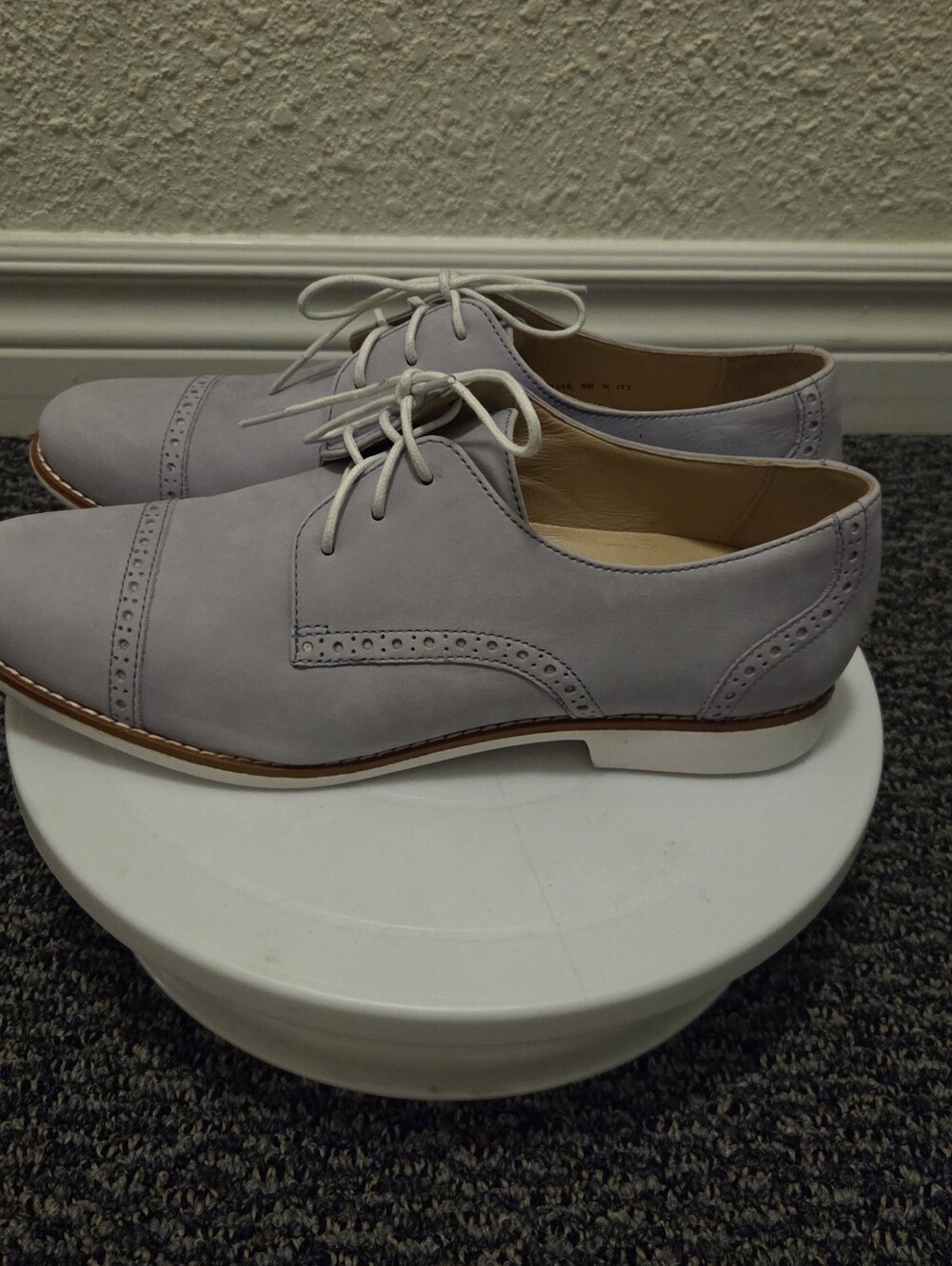 Cole Haan Women's Gramercy Blue Grey Suede Oxford Shoes Size 8